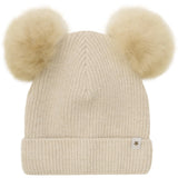 Huttelihut Sand Melange Hat Knit Alpaca Pompoms