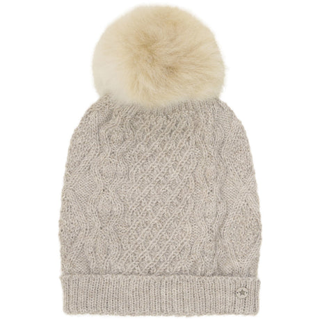 Huttelihut Camel Melange Hat Wool Knit Alpaca Pompom