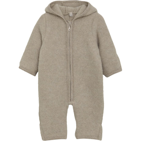 Huttelihut Camel Melange Pram Suit Ears Wool Fleece