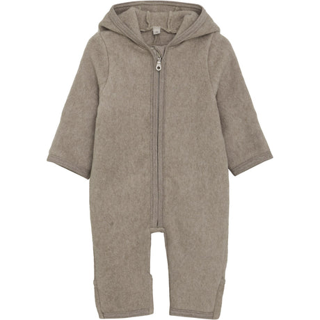 Huttelihut Savannah Melange Pram Suit Ears Cotton Fleece