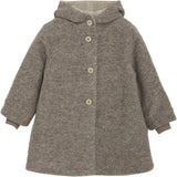 Huttelihut Camel Melange Coat Hood Wool W. Lining