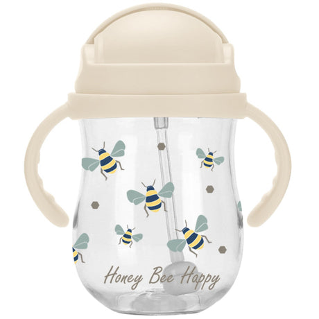 Vanilla COPENHAGEN Transparent Straw Bottle Tritan Honeybee 300 Ml