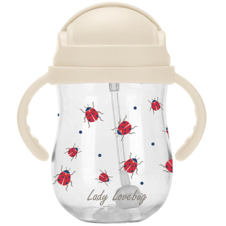 Vanilla COPENHAGEN Transparent Straw Bottle Tritan Ladybug 300 Ml