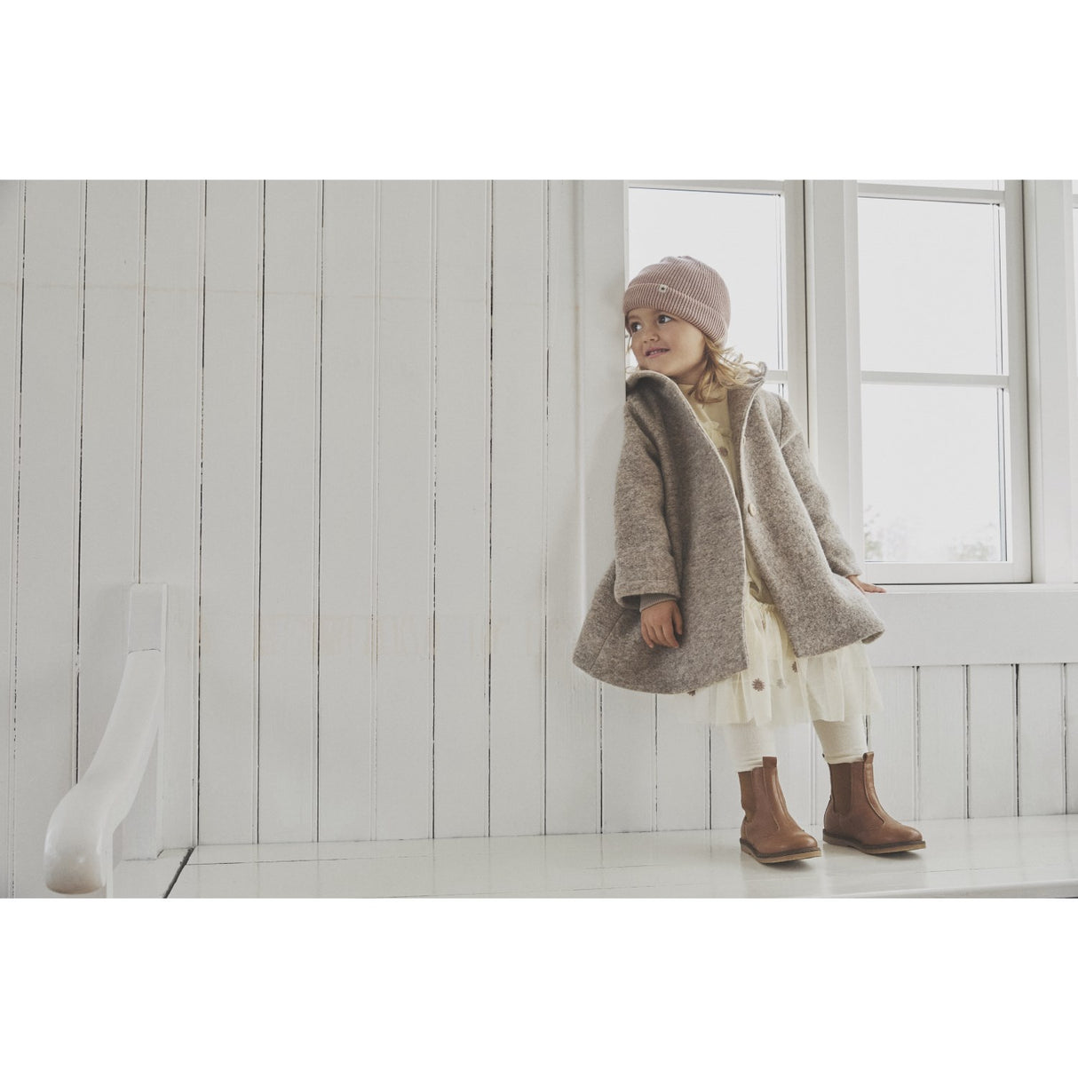 Huttelihut Camel Melange Coat Hood Wool W. Lining