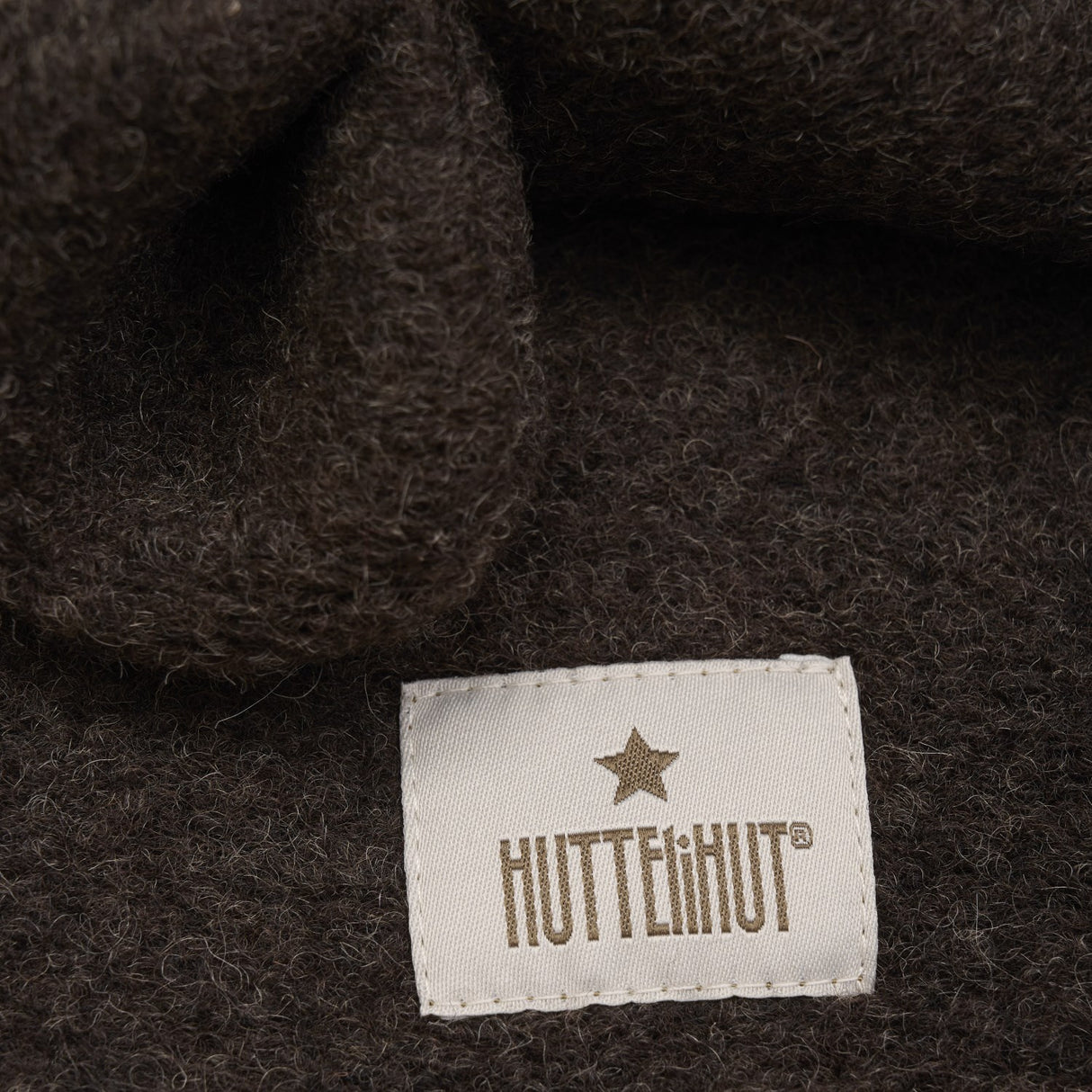 Huttelihut Dark Brown Melange Balaclava Ears Wool