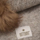 Huttelihut Camel Melange Balaclava Wool Alpaca Pompoms
