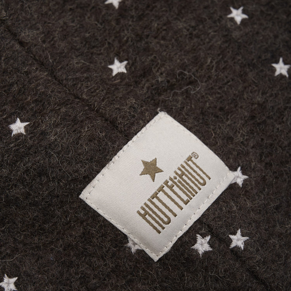 Huttelihut Dark Brown Melange Balaclava All Over Emb. Wool