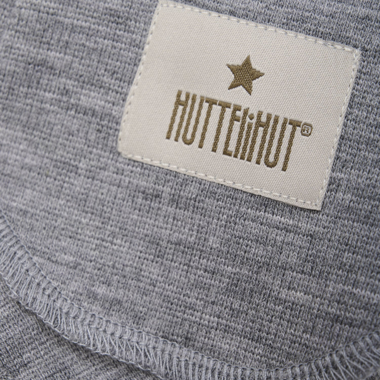 Huttelihut Medium Grey Melange Balaclava Ears Wool Rib