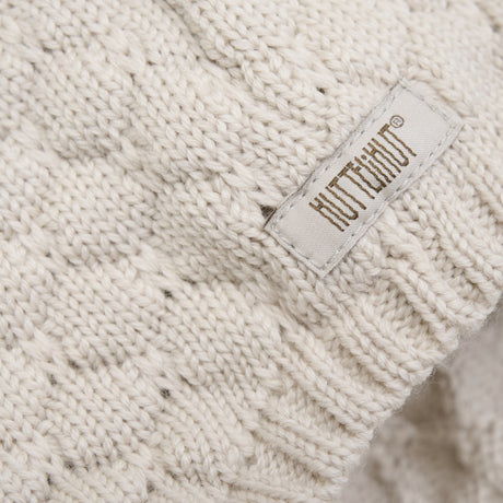 Huttelihut Sand Melange Bonnet Wool Knit Pompom