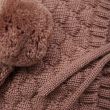 Huttelihut Burlwood Bonnet Wool Knit Pompom