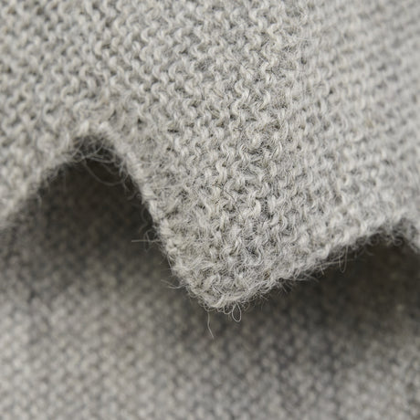 Huttelihut Medium Grey Melange Bonnet Wool Knit Alpaca Pompom