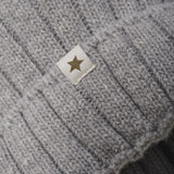 Huttelihut Medium Grey Melange Hat Knit Alpaca Pompom