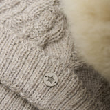 Huttelihut Camel Melange Hat Wool Knit Alpaca Pompom