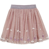 Minymo Shadow Gray Skirt Mesh W. Emb.