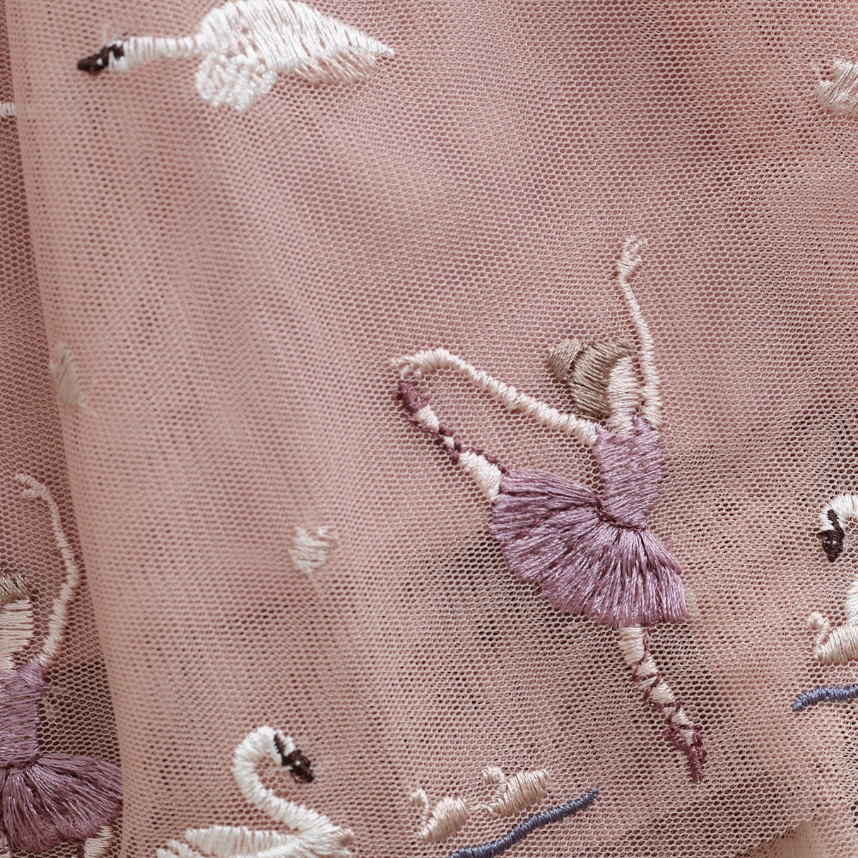 Minymo Shadow Gray Skirt Mesh W. Emb.