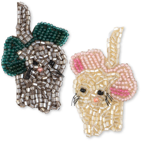 Konges Sløjd Bow Kitty 2 Pack Bow Kitty Beaded Hair Clip