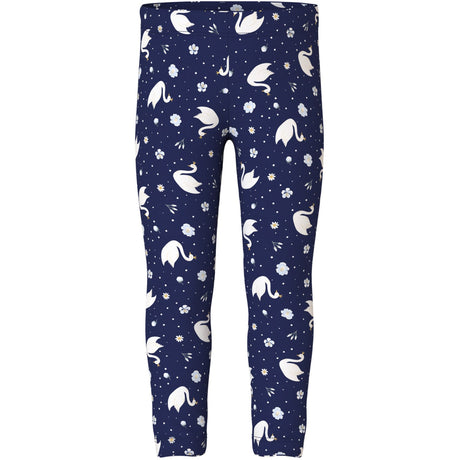 Name It Beacon Blue Swans Nmfdavina Aop Swe Leggings Bru