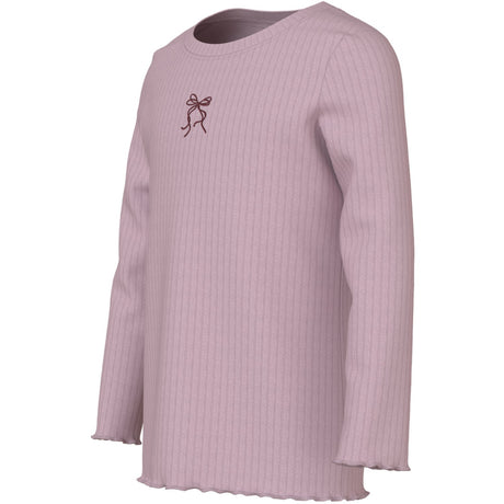 Name It Keepsake Lilac Bow Embroidery Nmfvemma Glitter Ls Slim Top