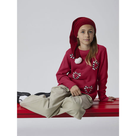 Name It Jester Red Nkfrajul Ls Loose Knit