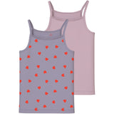 Name It Lavender Gray Nkfstrap Top 2P Lavender Hearts Noos