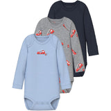 Name It Grey Melange Nbmbody 3P Ls Firetruck Noos