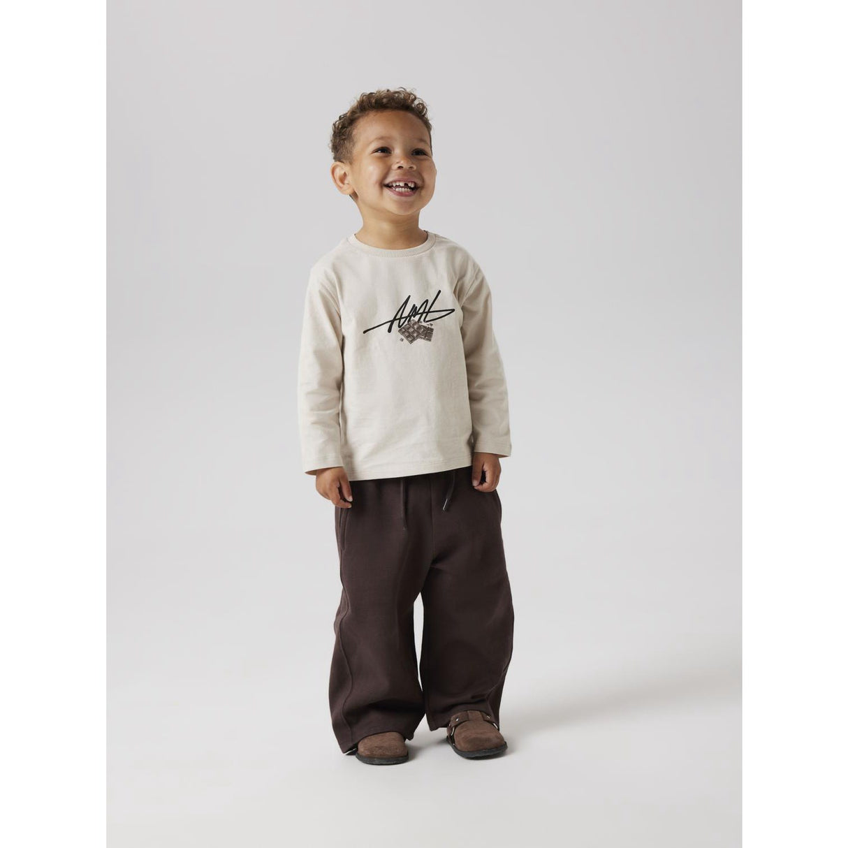 Name It Seal Brown Nmnraso Barrel Sweat Pants Bru