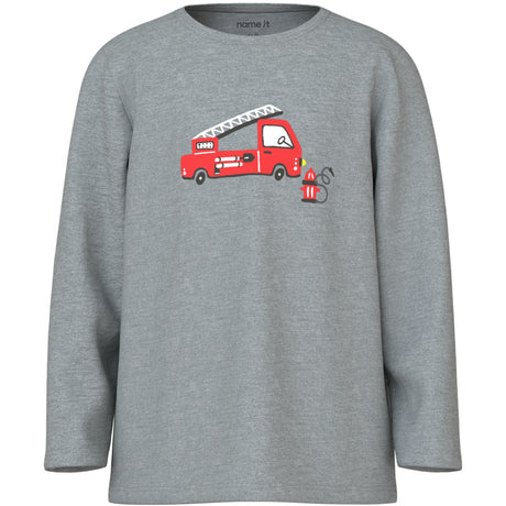 Name It Grey Melange Nmmnightset Grey Firetruck Noos