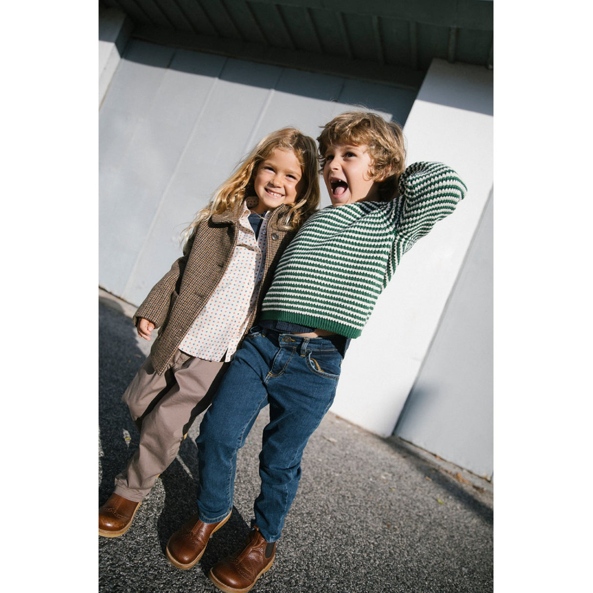 MarMar Wool Check Earthy Check Oval Jacket