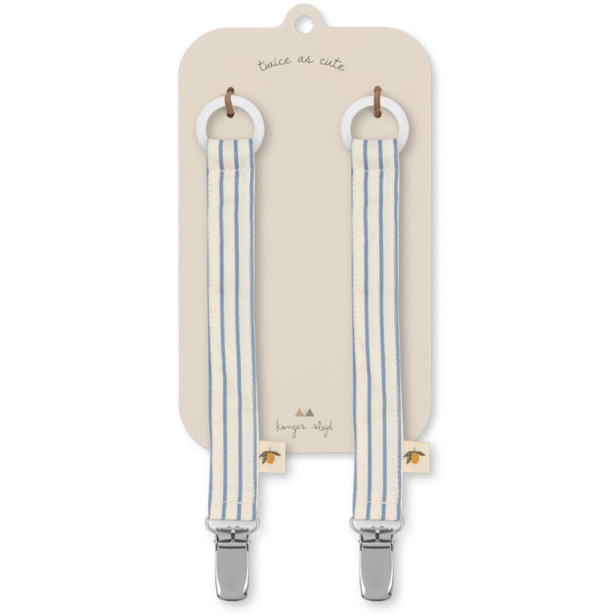 Konges Sløjd Stripe Bluie 2 Pack Pacifier Strap