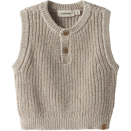 Lil'Atelier Oxford Tan Melange Nbmrokko Knit Vest Lil