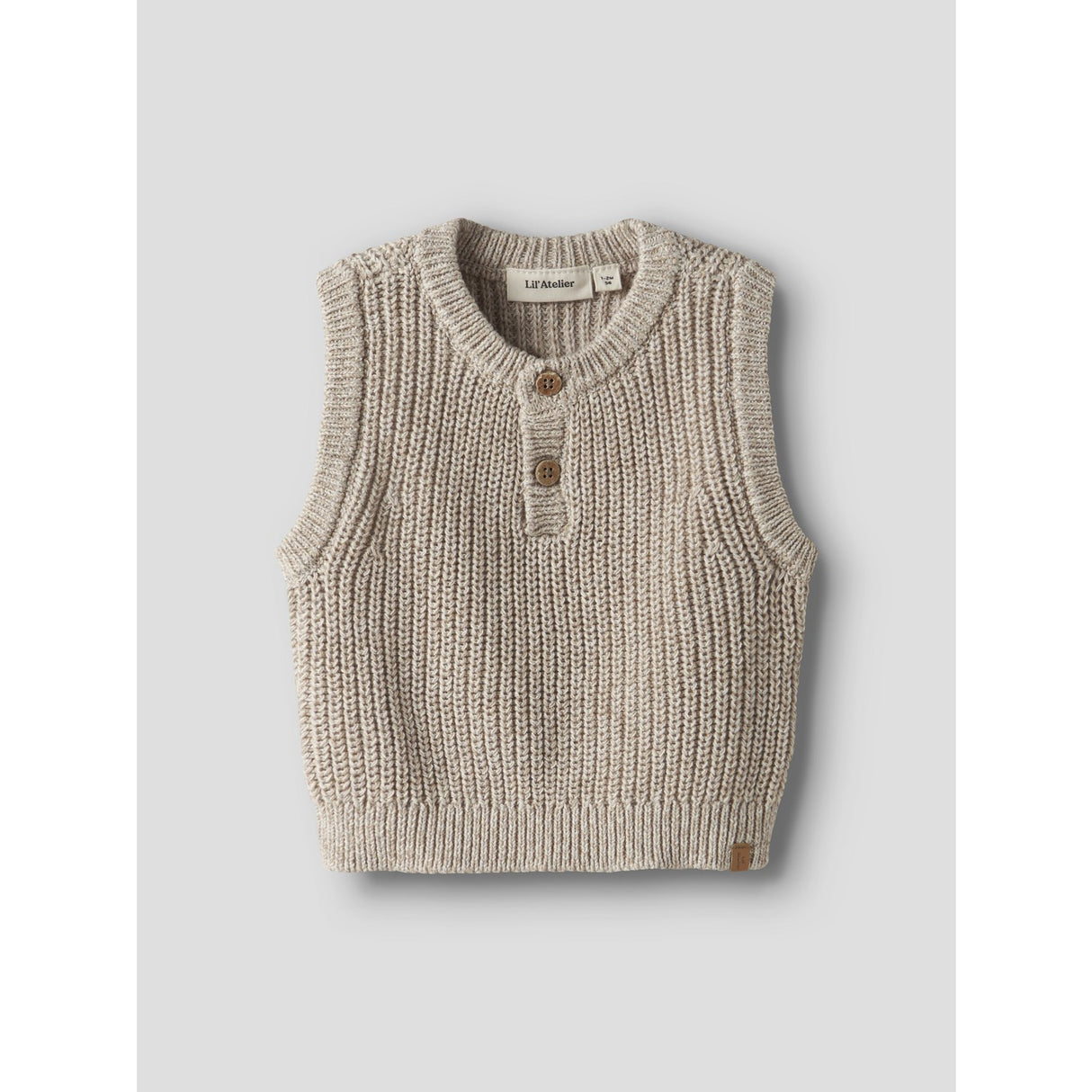Lil'Atelier Oxford Tan Melange Nbmrokko Knit Vest Lil