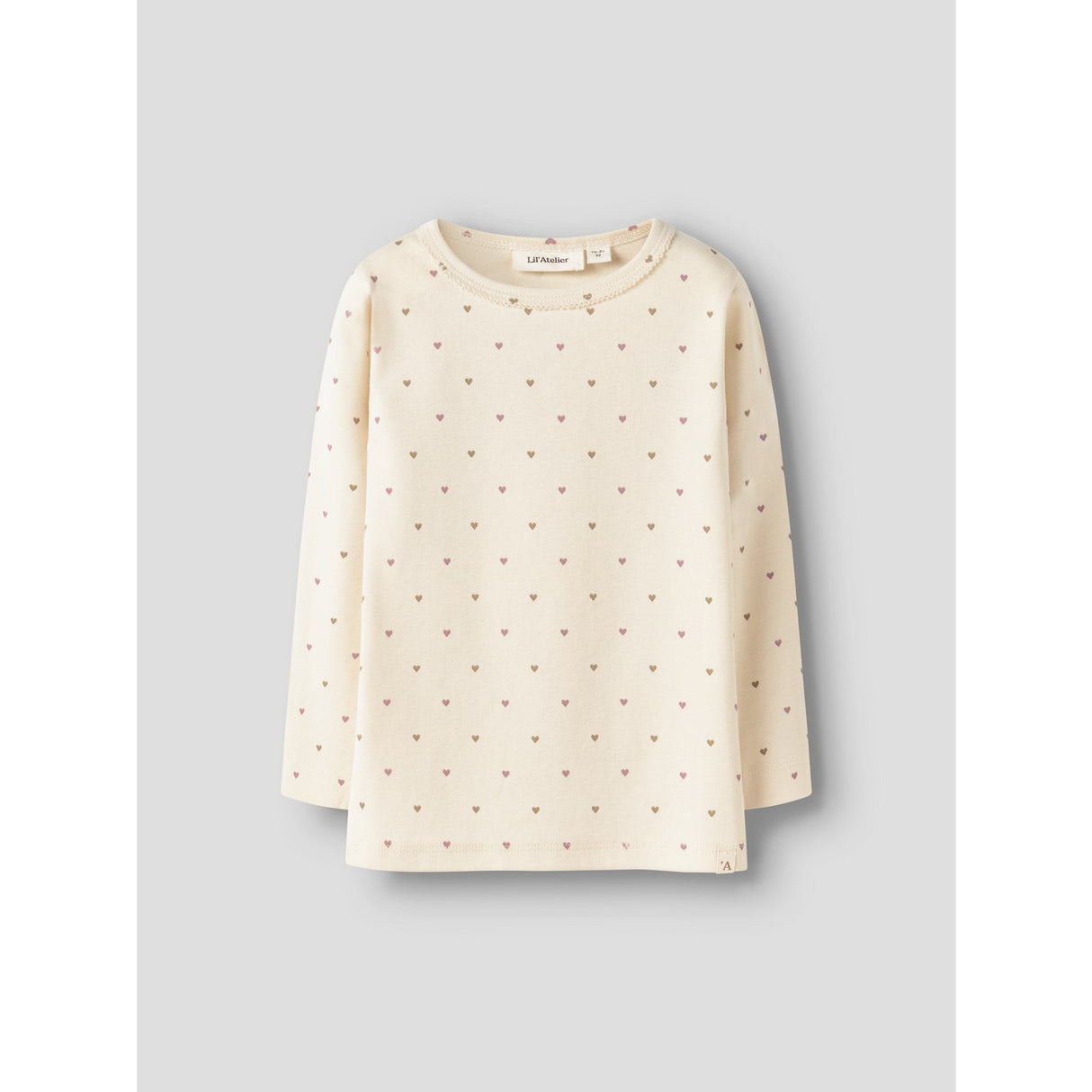 Lil'Atelier Turtledove Heart Nmflalo Tig Ls Slim Top Lil