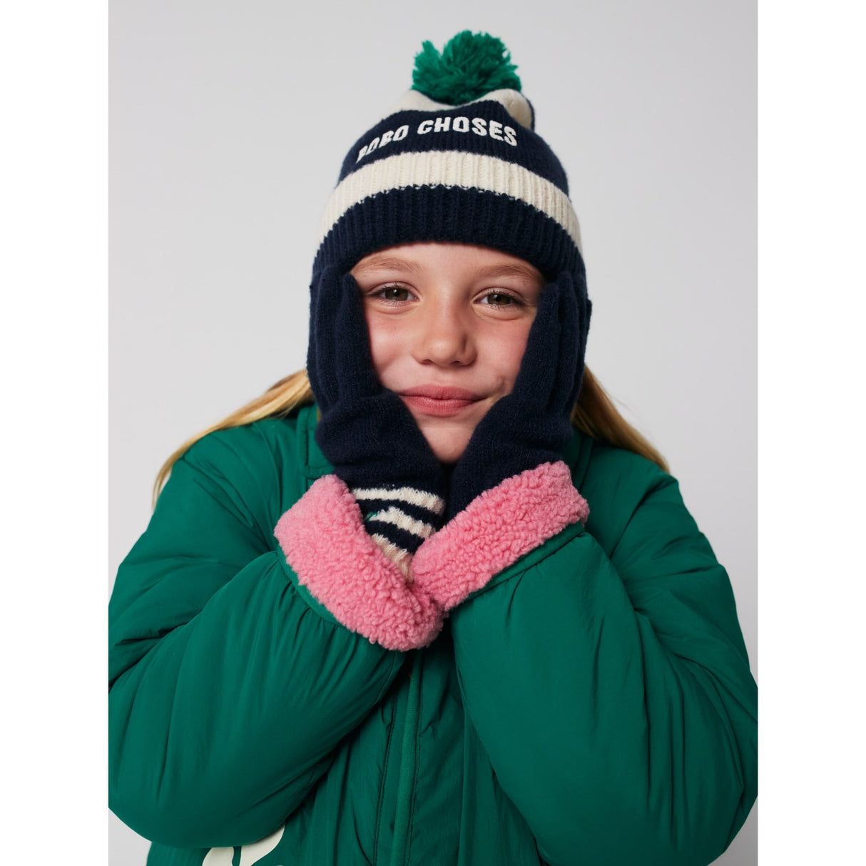 Bobo Choses Midnight Blue Striped Beanie