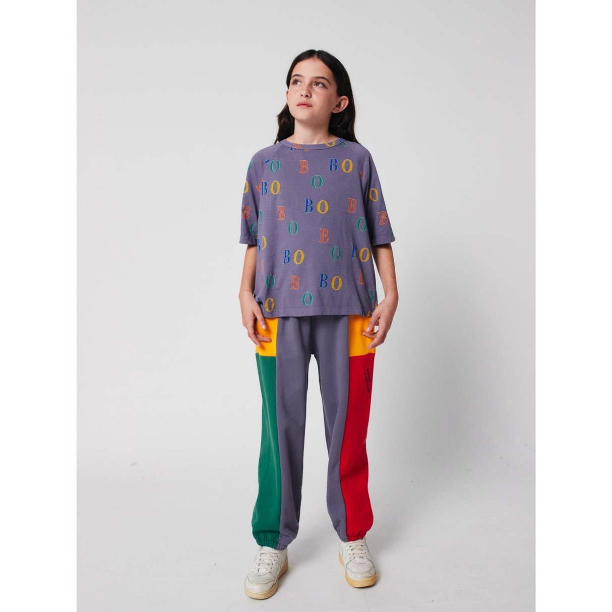 Bobo Choses Navy Blue Multicolor Bobo All Over Ranglan T-Shirt