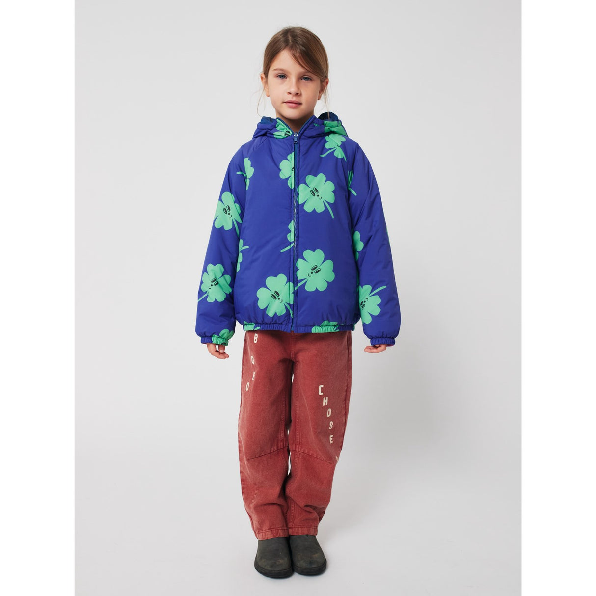 Bobo Choses Purple Lucky Clover All Over Reversible Anorak
