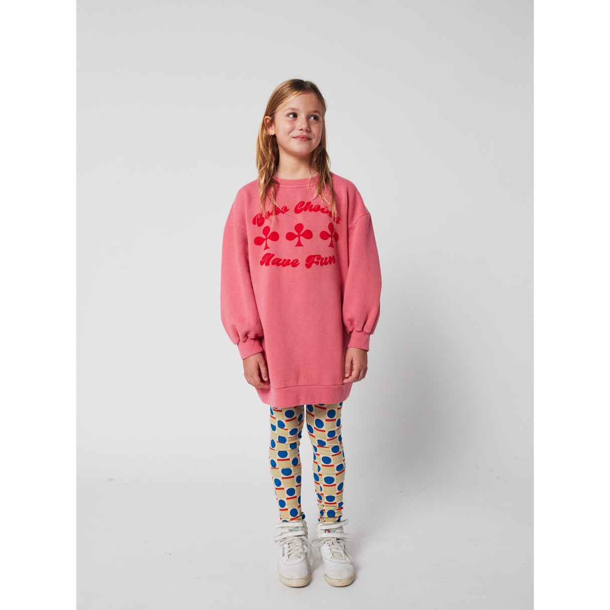 Bobo Choses Pink Have Fun Sweatshirt Dress