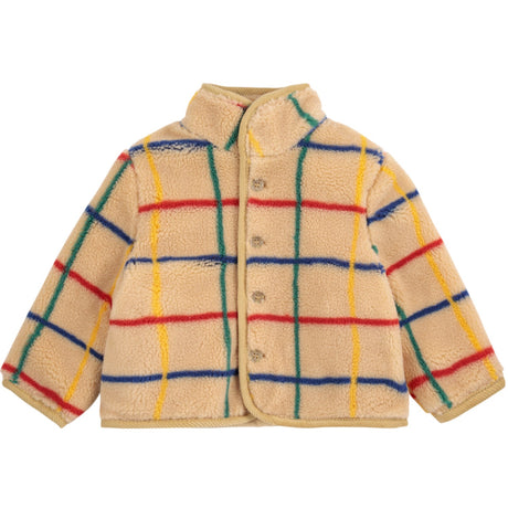 Bobo Choses Offwhite Stripe Color Sheepskin Jacket