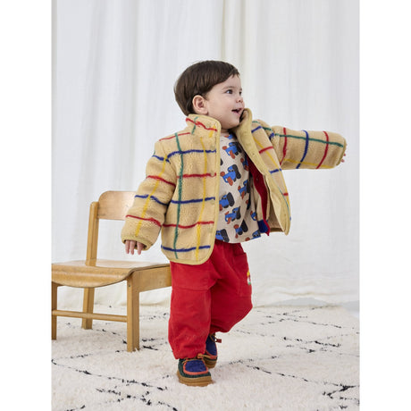 Bobo Choses Offwhite Stripe Color Sheepskin Jacket