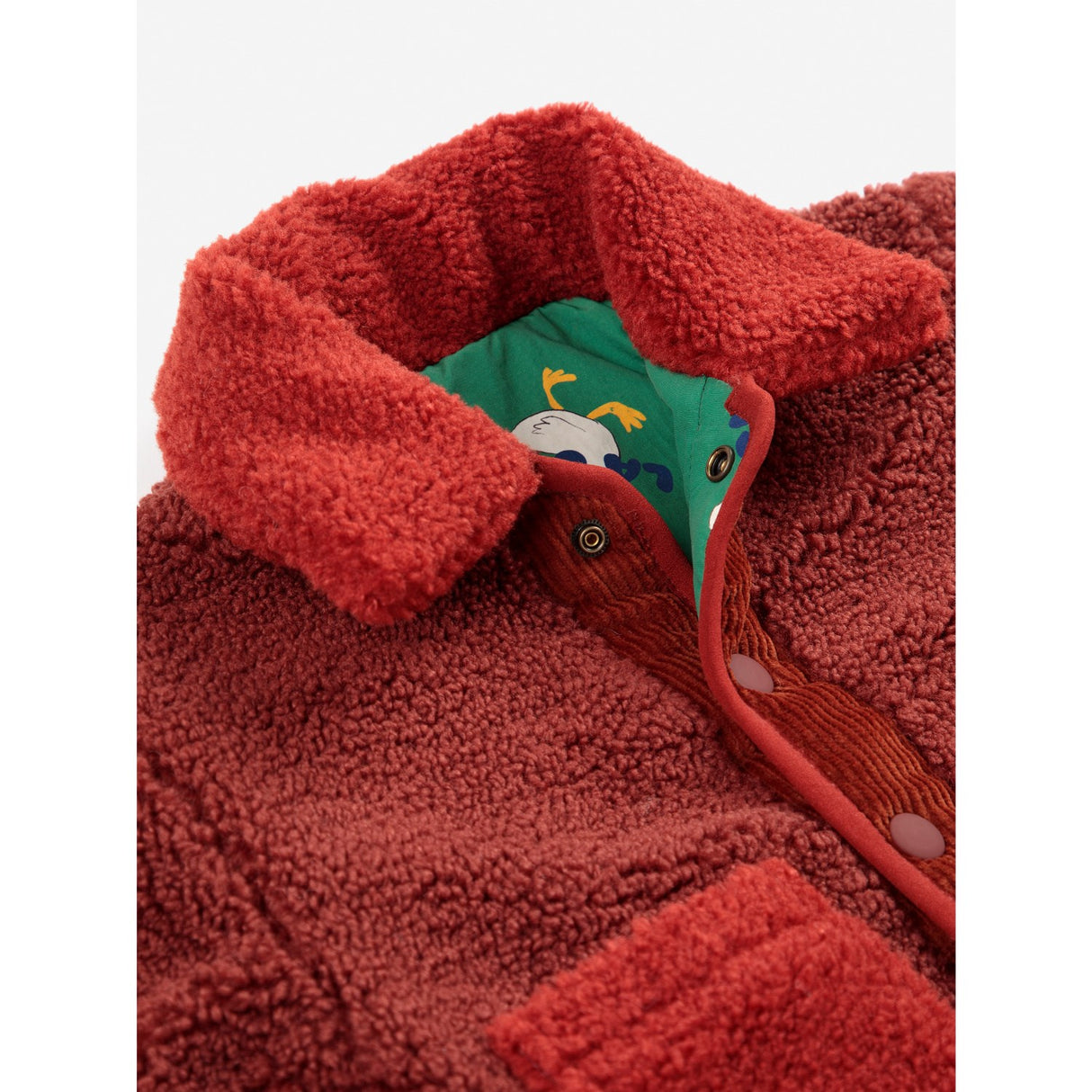 Bobo Choses Green La Oca All Over Reversible Sheepskin Jacket