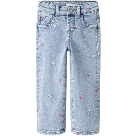 Name It Light Blue Bleached Denim Nmfrose Wide Emb Jeans 2633-Fr Noos