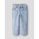 Name It Light Blue Bleached Denim Nmfrose Wide Emb Jeans 2633-Fr Noos