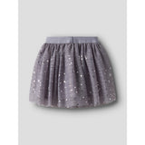 Name It Lavender Gray Silver Foil Nmfterana Tulle Skirt