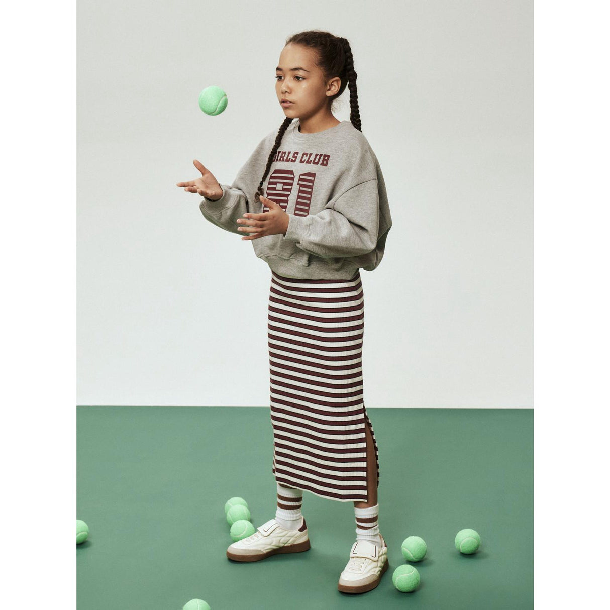 Name It Grey Melange Nkftaya Ls Rlx Short Sweat Bru Box