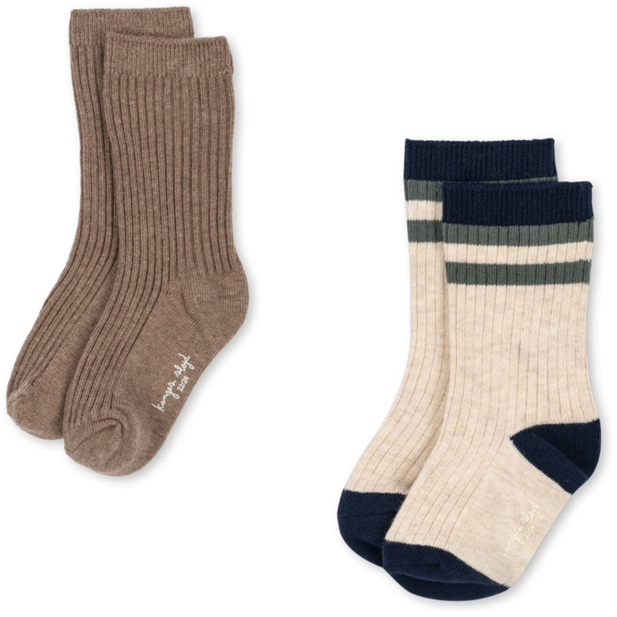 Konges Sløjd Navy Stripe 2 Pack Rib Socks
