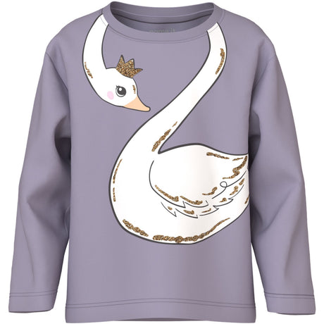 Name It Lavender Gray Swan Princess Nmfvaliane Ls Nreg Top