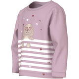 Name It Dawn Pink Dog Heart Stripe Nmfvaliane Ls Nreg Top