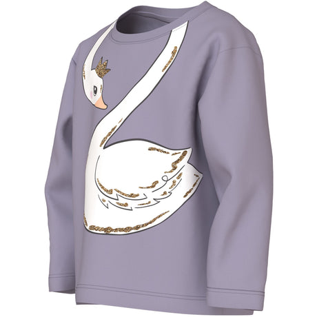 Name It Lavender Gray Swan Princess Nmfvaliane Ls Nreg Top