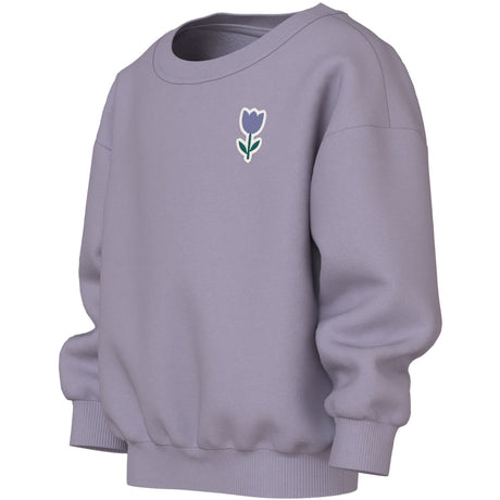 Name It Lavender Gray Tulip Nmfvallene Ls Rlx Sweat Bru