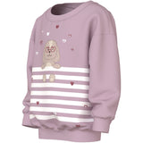 Name It Dawn Pink Dog Heart Stripe Nmfvalona Ls Long Rlx Sweat Bru