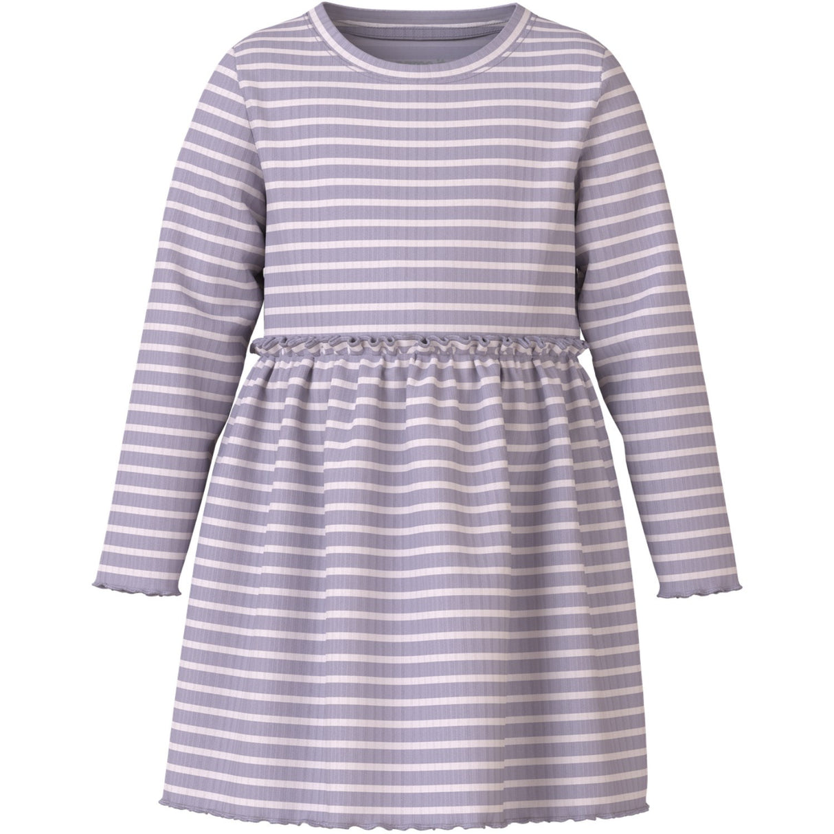 Name It Lavender Gray Lilac Marble Stripe Nmfvemma Ls Dress